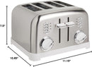 Cuisinart CPT-180WP1 4-Slice Metal Classic Toaster, White/Stainless Steel